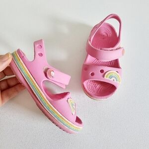 Crocs Kids Crocband Imagination Sandal Fuxia Pink Croslite Infant Strap Sandals